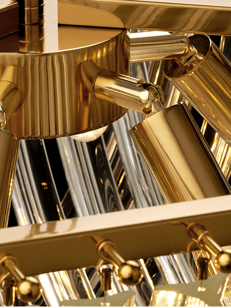 Modern Crystal pendant lamp in Champagne Gold for Restaurant - Cueteks