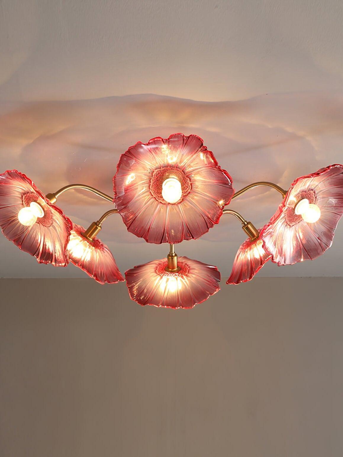 Lotus Leaf Glass Ceiling Lamp - Cueteks