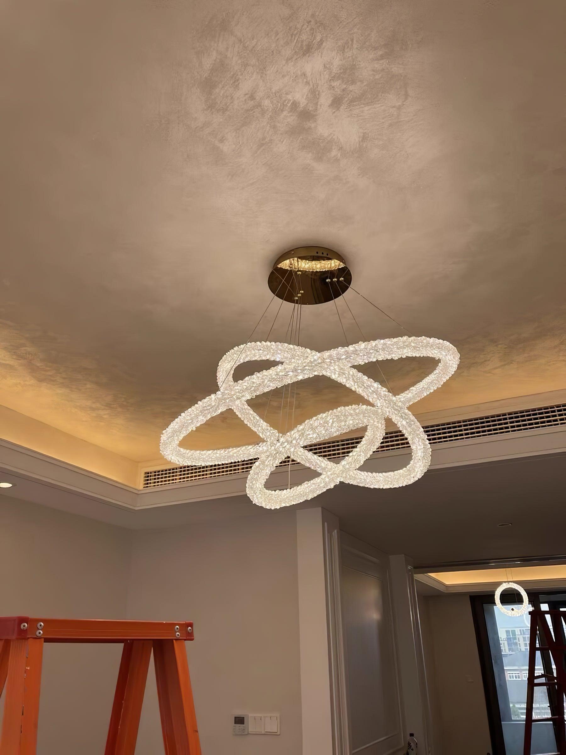 Decorative Ring Crystal Island Chandelier - Cueteks