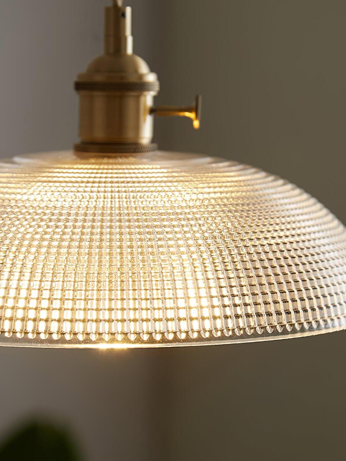 Close raised pattern on illuminated glass dome