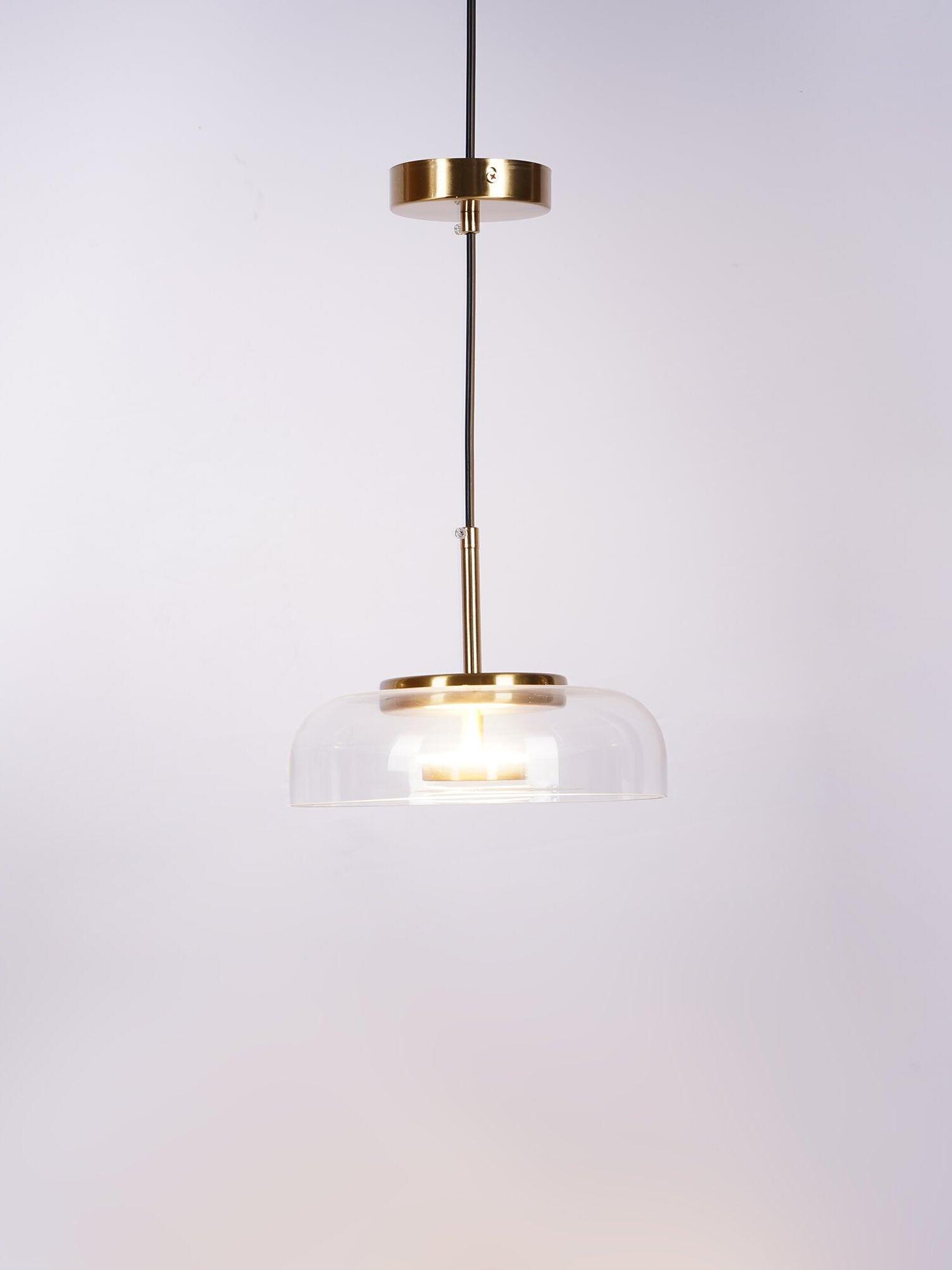 Simple Blossi Transparant Glass Bowl Pendant Light - Cueteks
