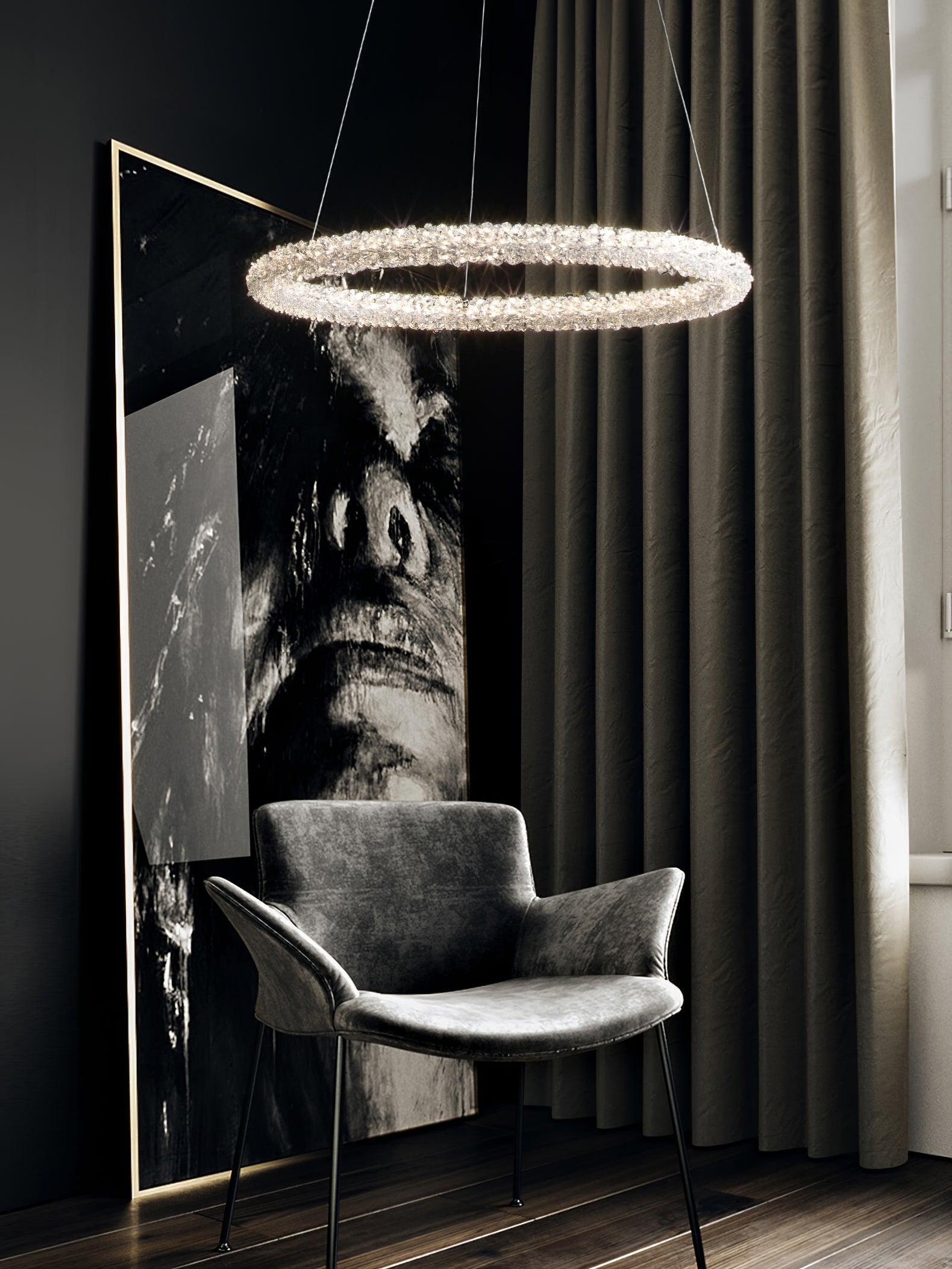 Decorative Ring Crystal Island Chandelier - Cueteks
