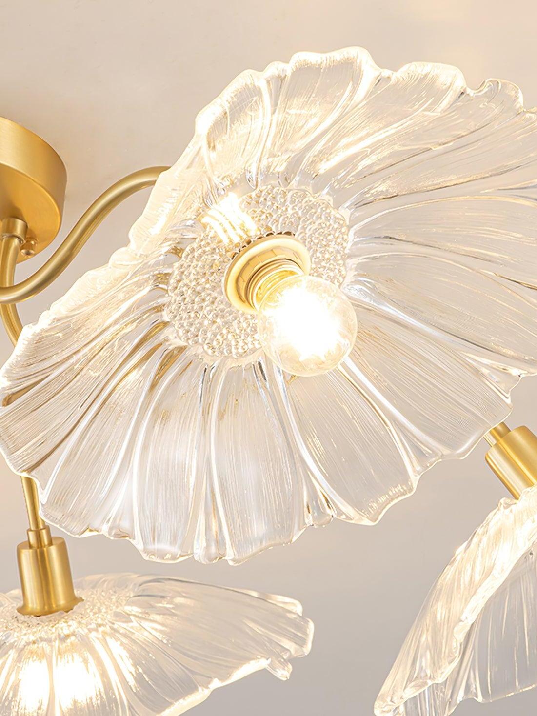 Lotus Leaf Glass Ceiling Lamp - Cueteks
