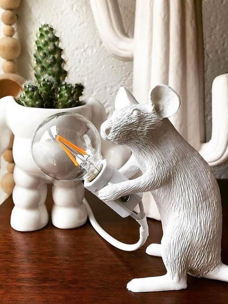 Resin White Mouse Shape Decorative Table Light - Cueteks