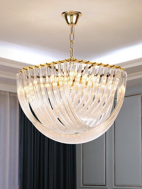 Modern Crystal pendant lamp in Champagne Gold for Restaurant - Cueteks