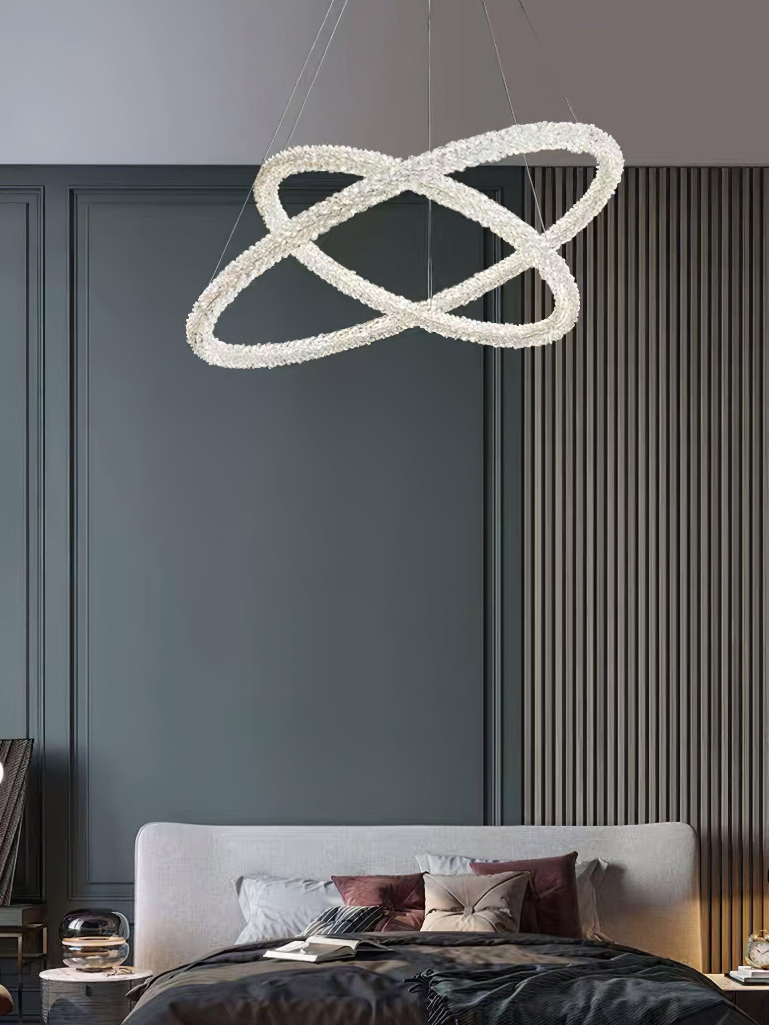 Decorative Ring Crystal Island Chandelier - Cueteks