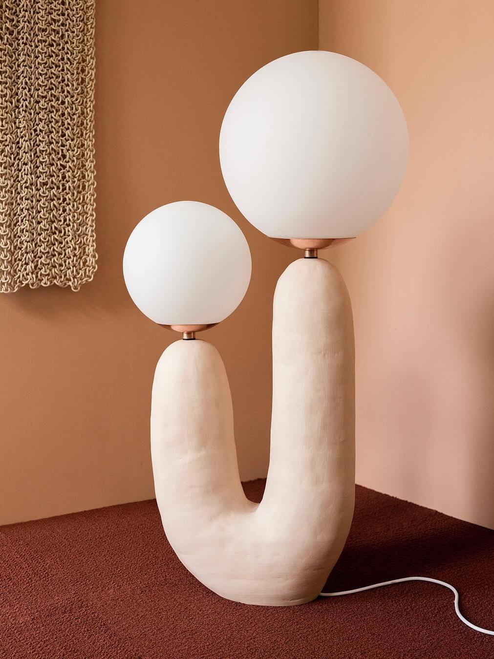 Macaroon Oo Ceramics Cactus Table Lamp - Cueteks