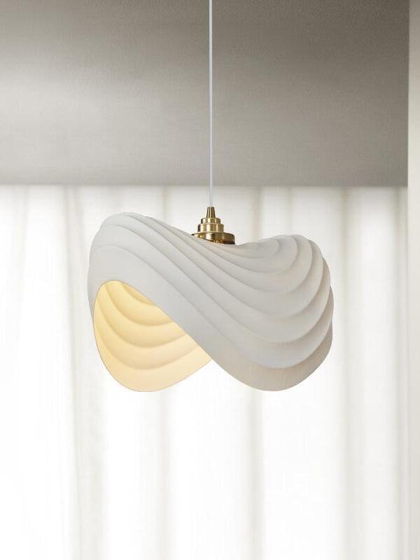 Deeper solid White layered resin pendant