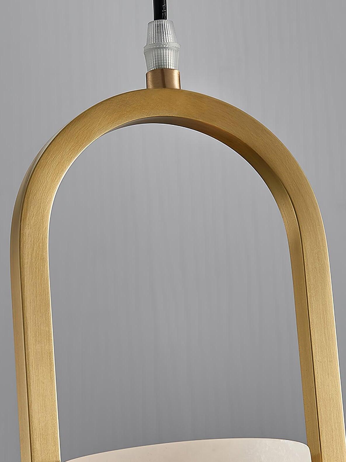 Close-up of the curved top of the Melange frame and its black cord connection