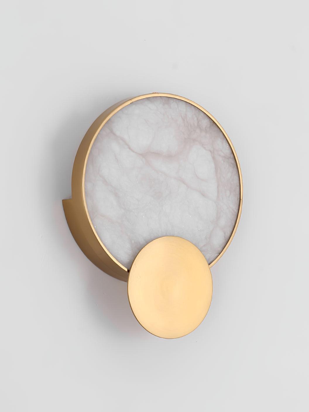 Unlit alabaster face and Gold-coloured rim from the side