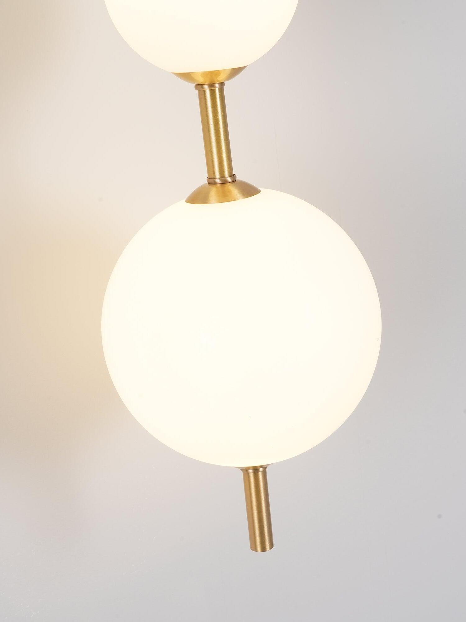 Delicate Glass Globe Vertical Brass Wall Lamp - Cueteks