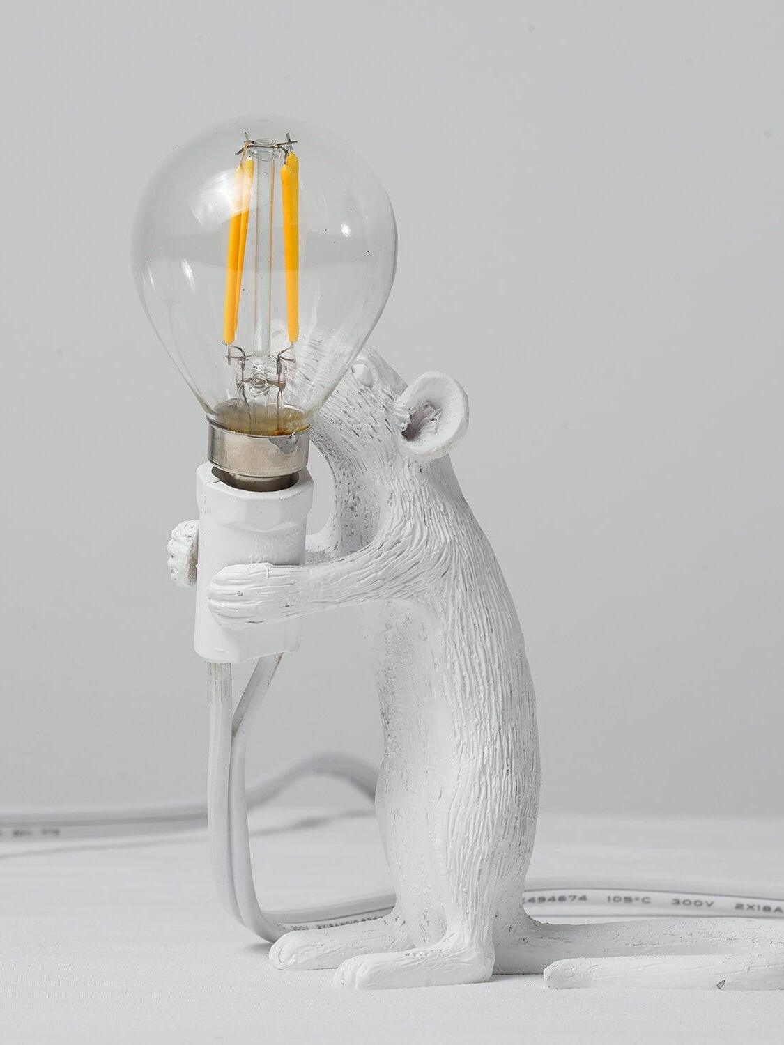 Resin White Mouse Shape Decorative Table Light - Cueteks