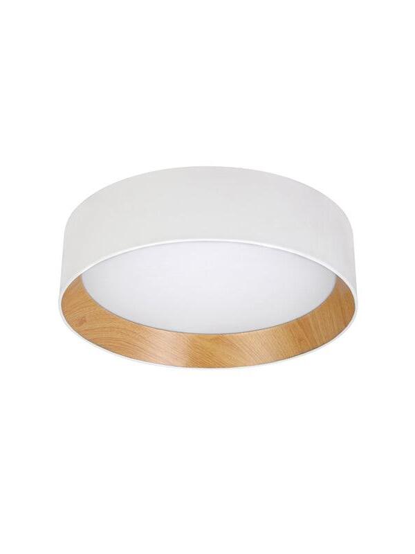 Isolated white round ceiling light with acrylic diffuser