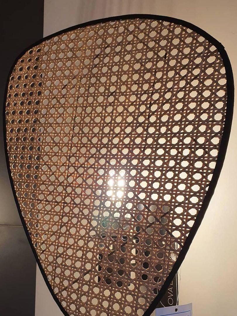 Rustic Bamboo Natural Screen Cannage Sconce - Cueteks