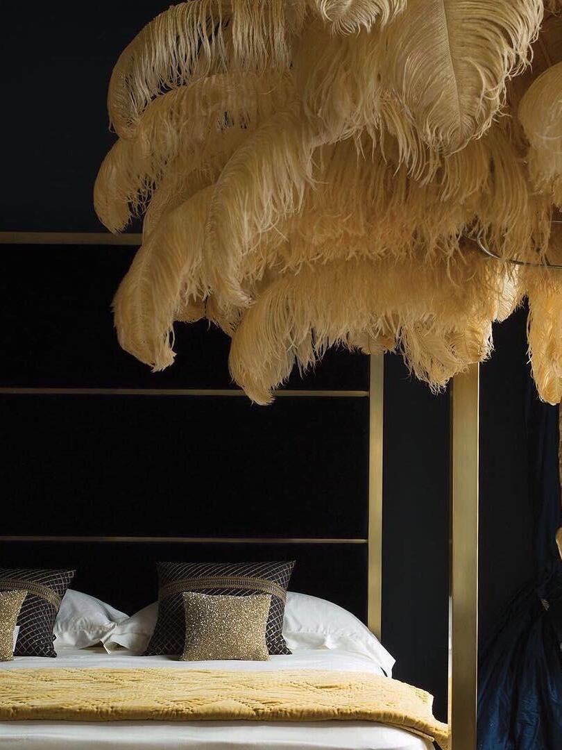 Ostrich Feather Resin Floor Light - Cueteks