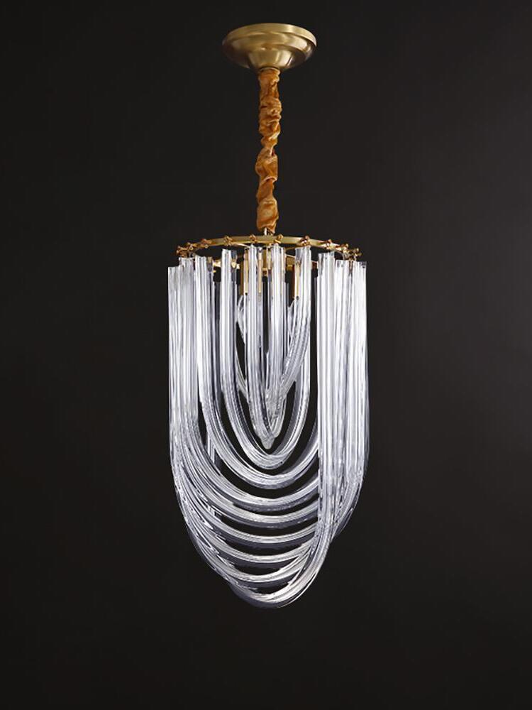 Modern Crystal pendant lamp in Champagne Gold for Restaurant - Cueteks