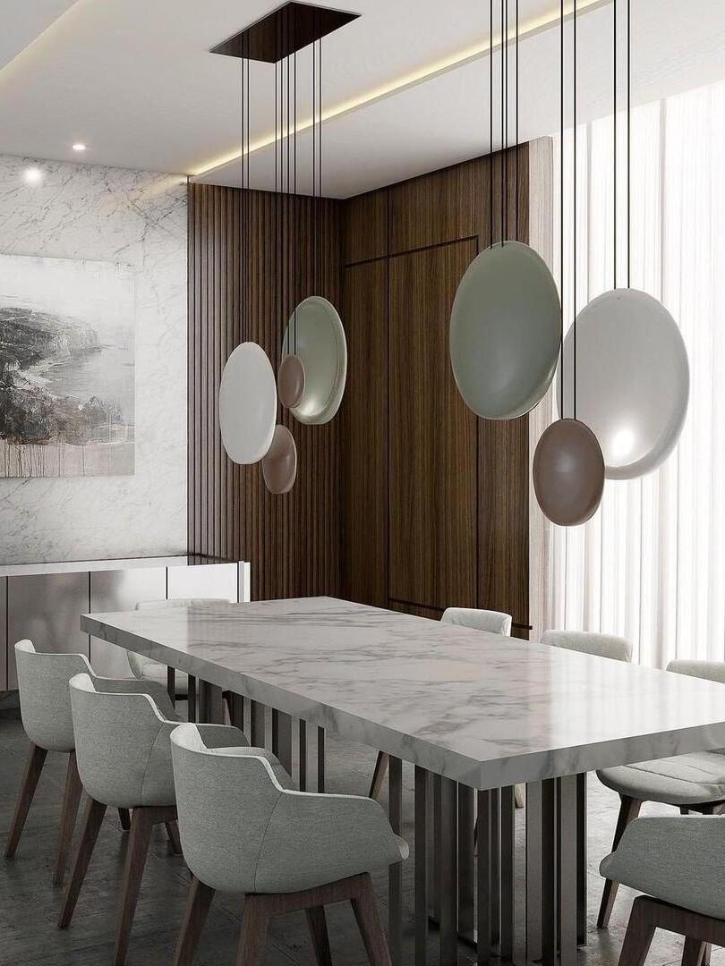 Resin Cosmos Multicolor Disc Pendant Light - Cueteks