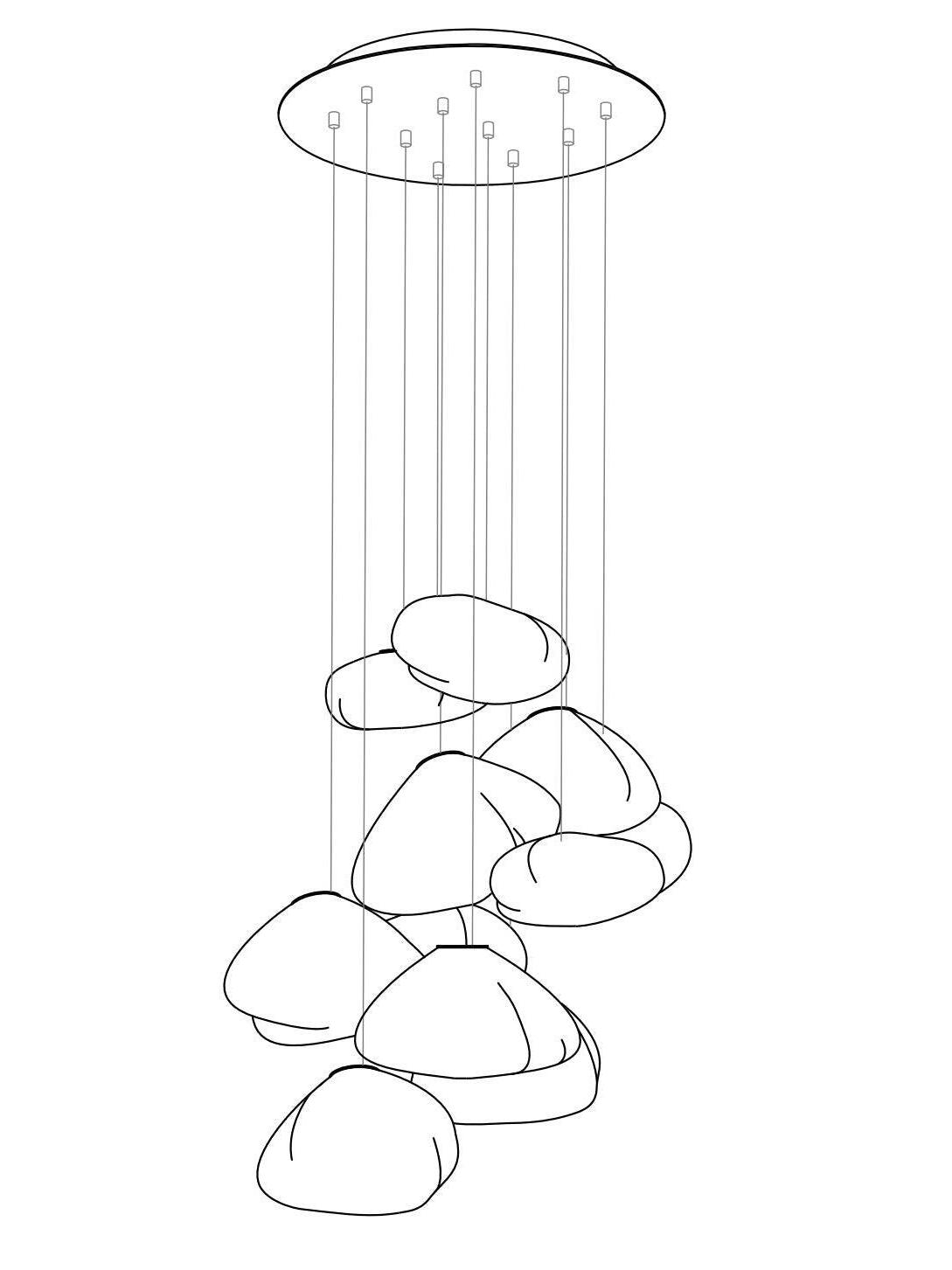 Transparent Glass Random Rectangle Multiple Pendant Lamp - Cueteks