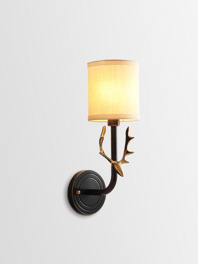 Brass Deer Head Wall Light - Cueteks