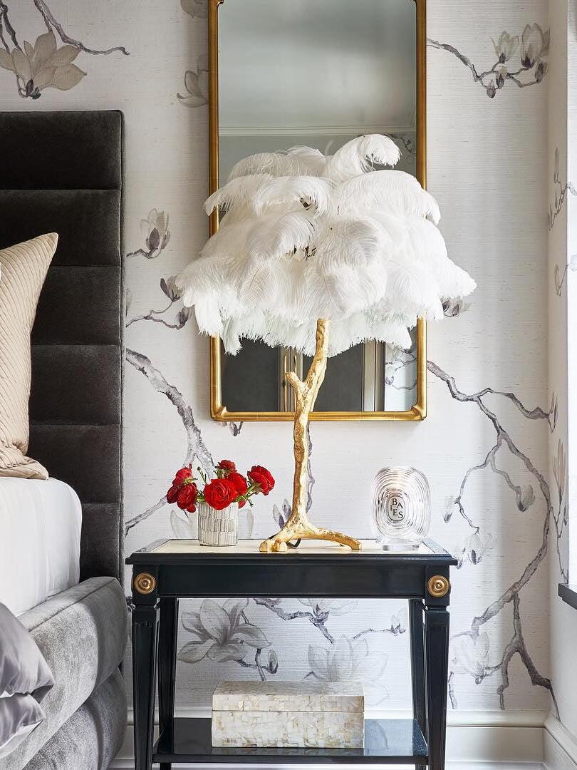 Ostrich Feather Table Lamp - Cueteks
