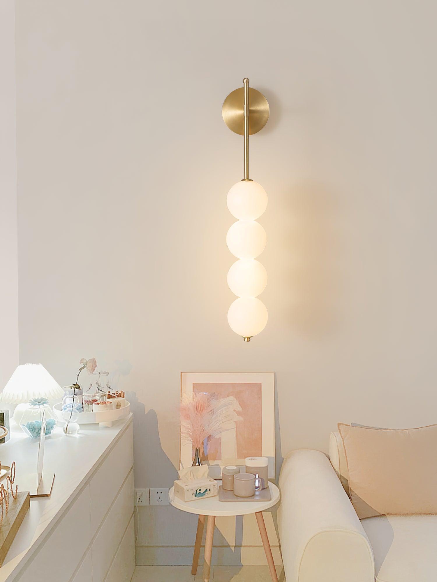 Brass Candied Haws light in a pale sitting area