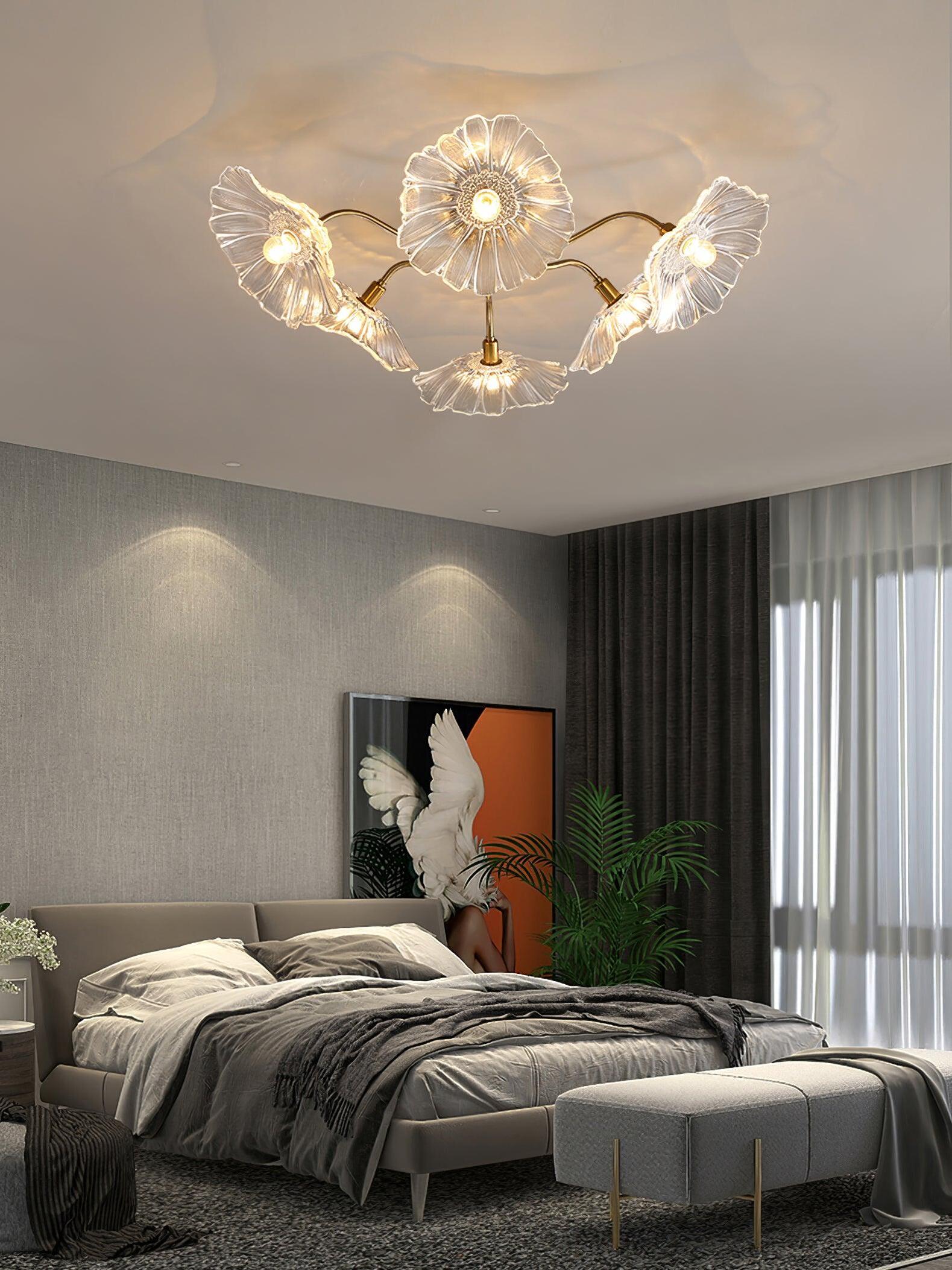 Lotus Leaf Glass Ceiling Lamp - Cueteks