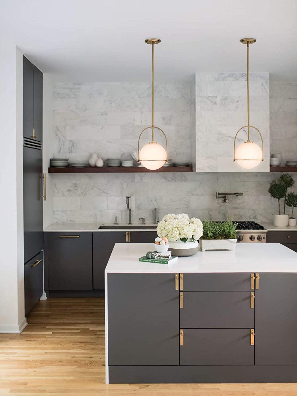 Modern Somerset Opal Glass Ball Pendant Light - Cueteks