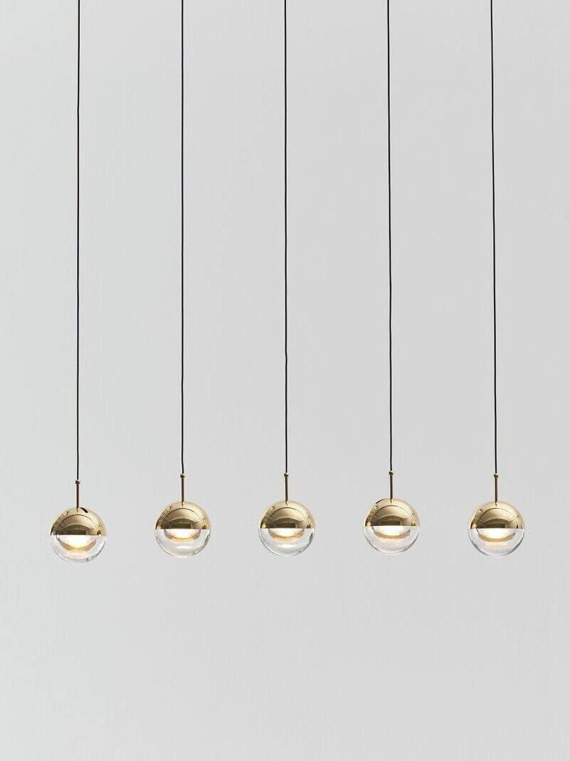 Modern Dora LED pendant lamp in Champagne Gold for Kitchen - Cueteks