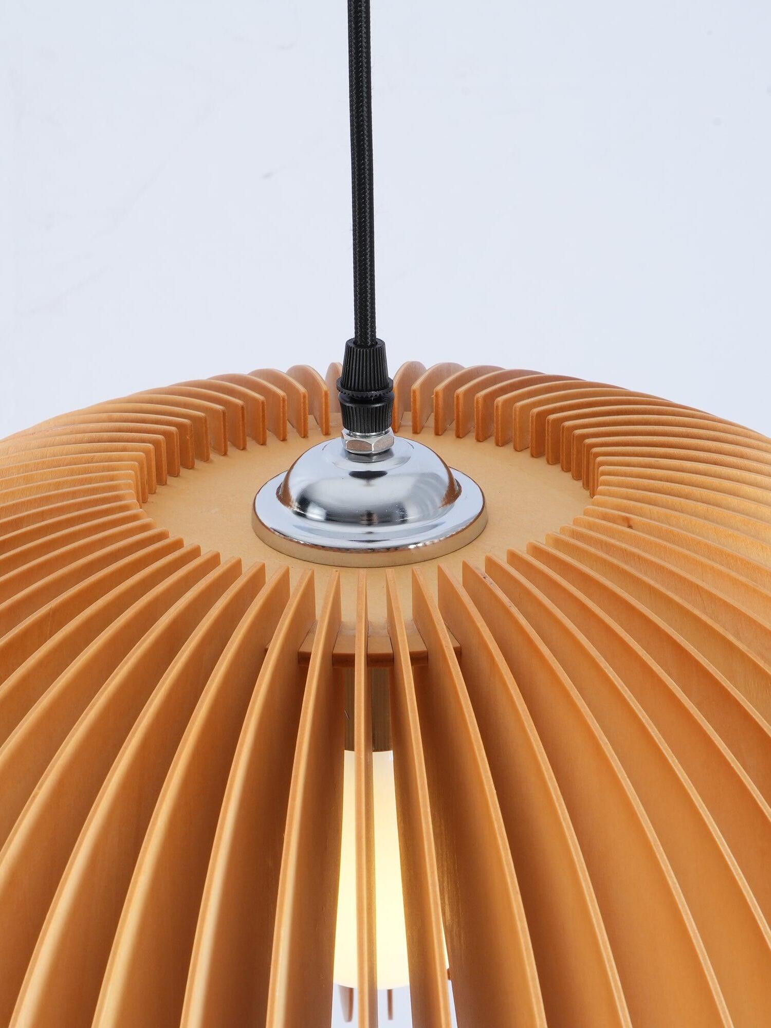 Rustic Wooden Pumpkin LED Pendant Lamp - Cueteks