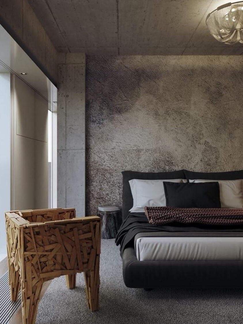 Silver chain ceiling fixture in bedroom scene