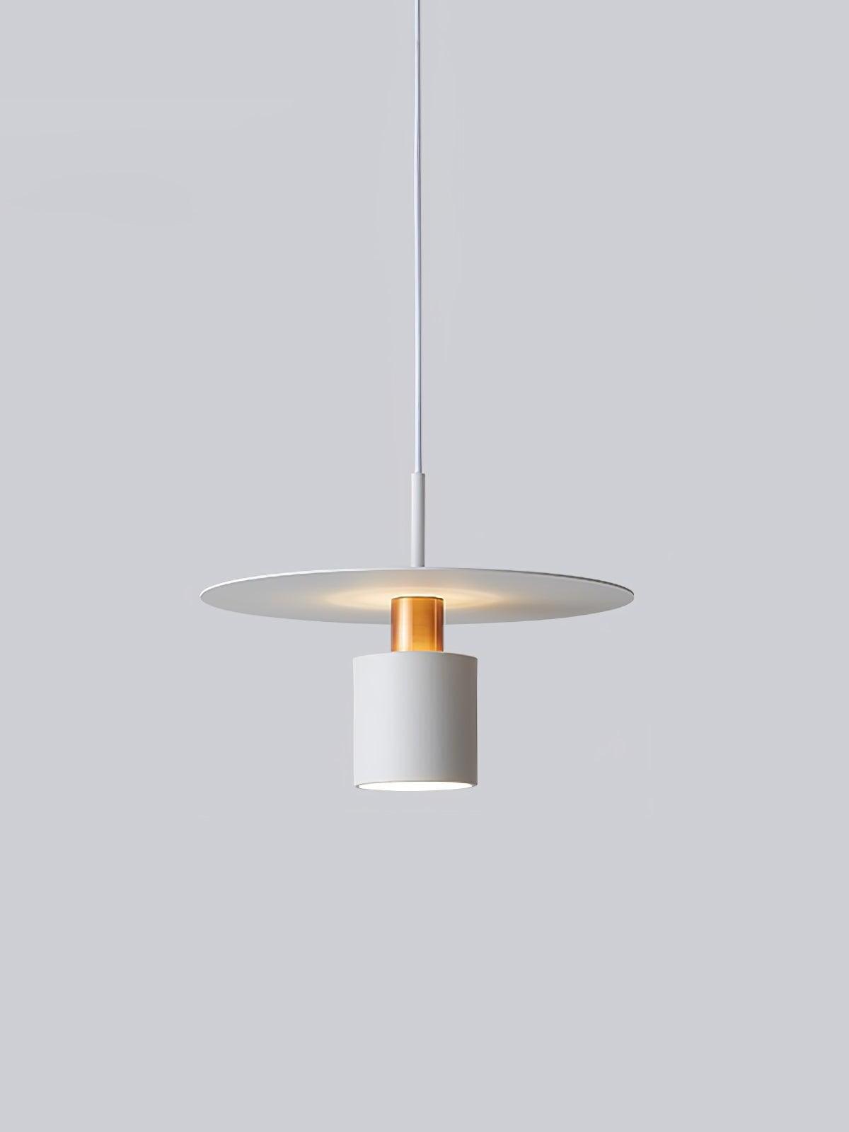 White metal disc pendant isolated, front view