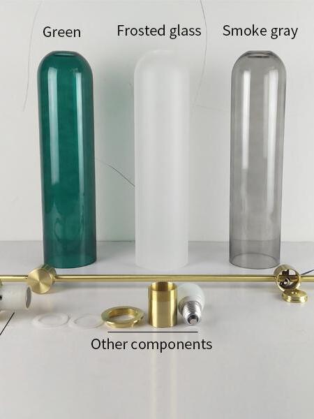 Glass samples and disassembled wall-light components