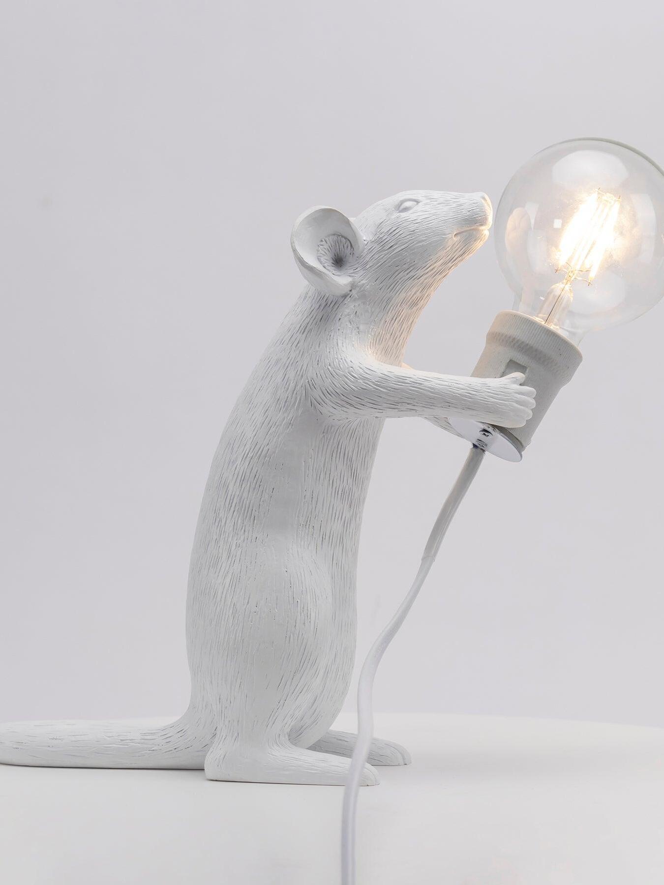 Resin White Mouse Shape Decorative Table Light - Cueteks