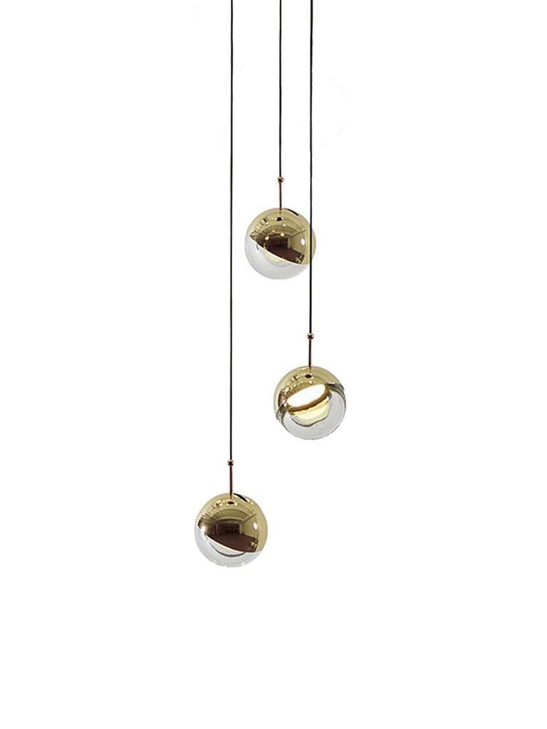 Modern Dora LED pendant lamp in Champagne Gold for Kitchen - Cueteks