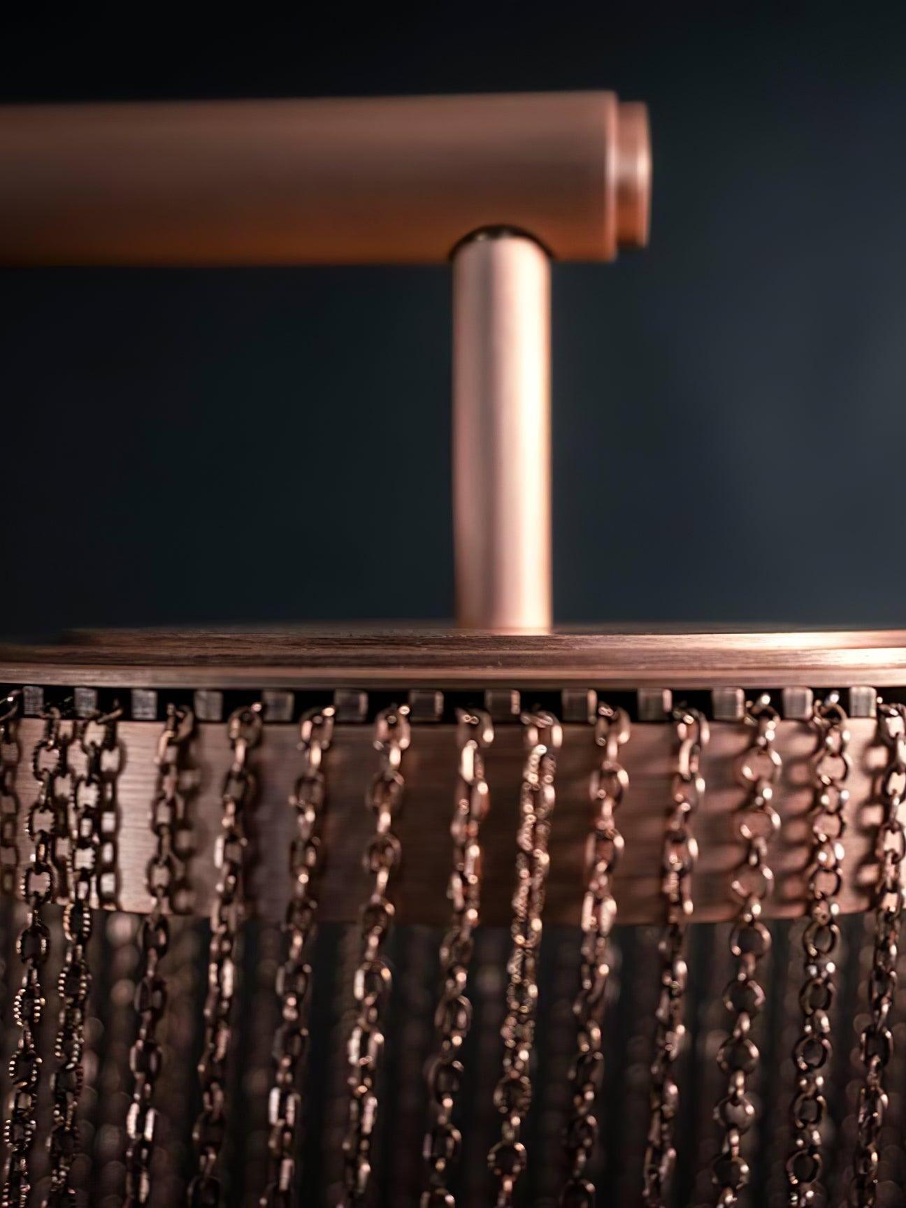 Close detail of the support joint above the chain ring