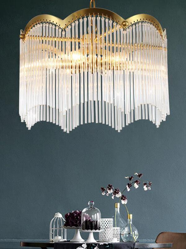 Classic Maria Theresa Multi-layer Glass Strips Chandelier - Cueteks
