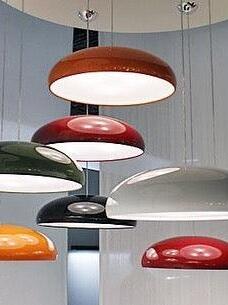 Assorted dome colours in a lighting display