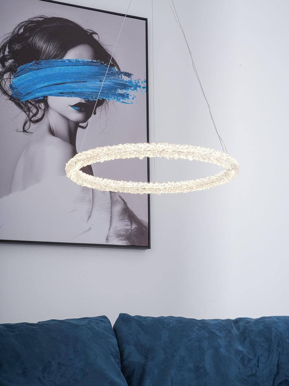 Decorative Ring Crystal Island Chandelier - Cueteks
