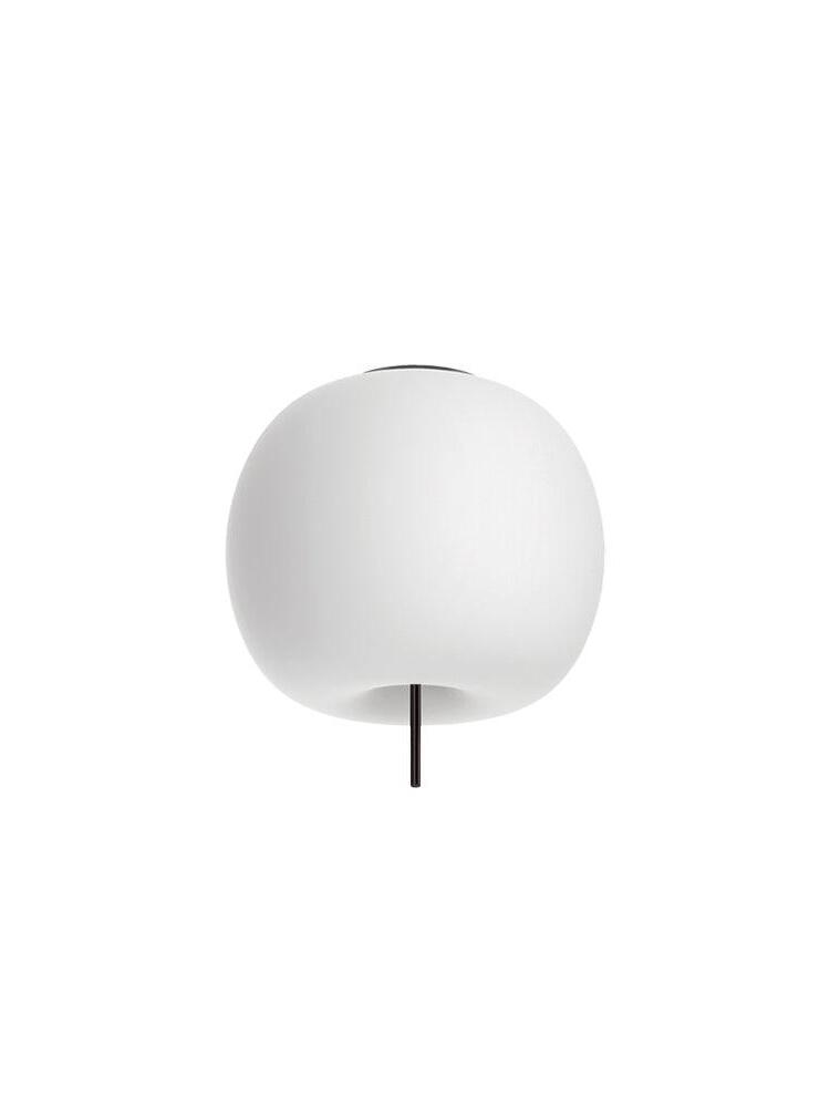 White rounded Kushi shade with a short black stem on a white background