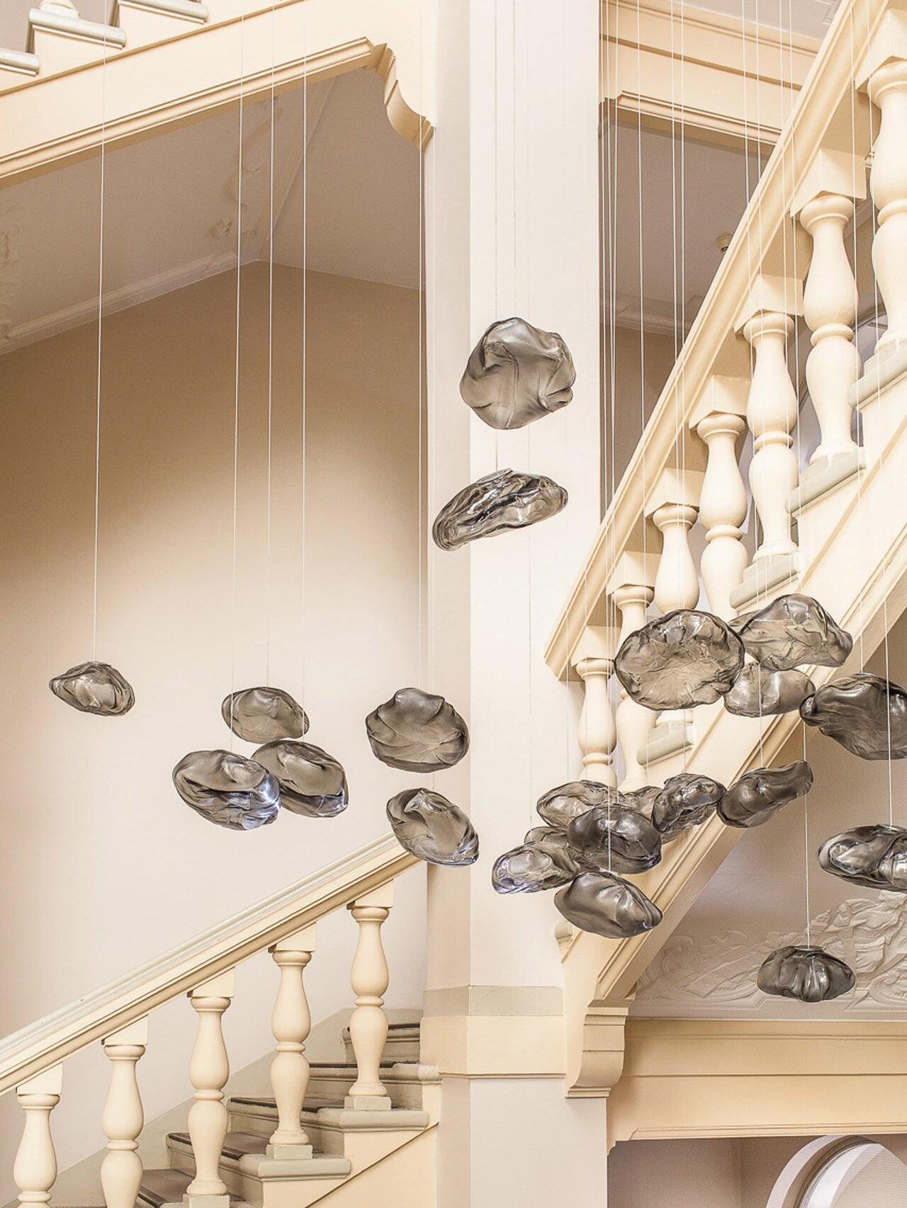 Transparent Glass Random Rectangle Multiple Pendant Lamp - Cueteks