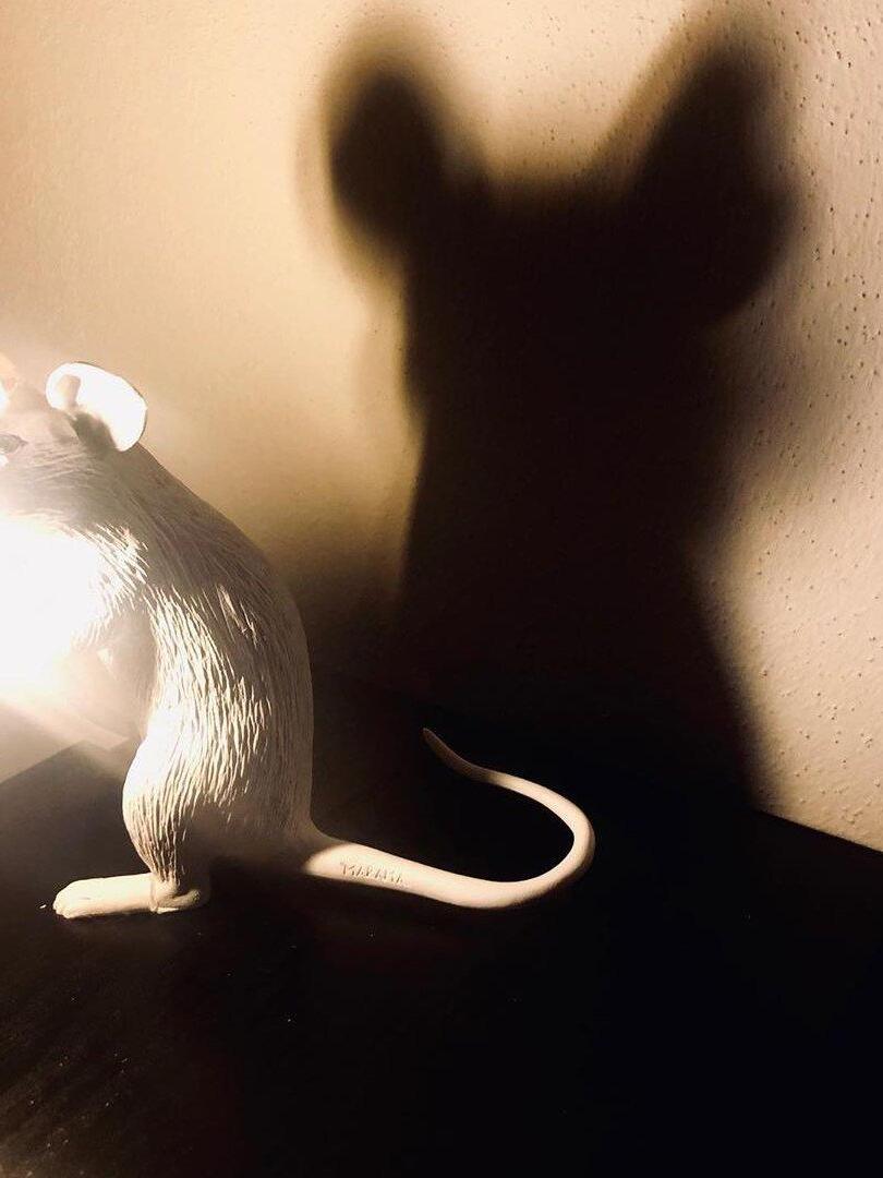 Resin White Mouse Shape Decorative Table Light - Cueteks