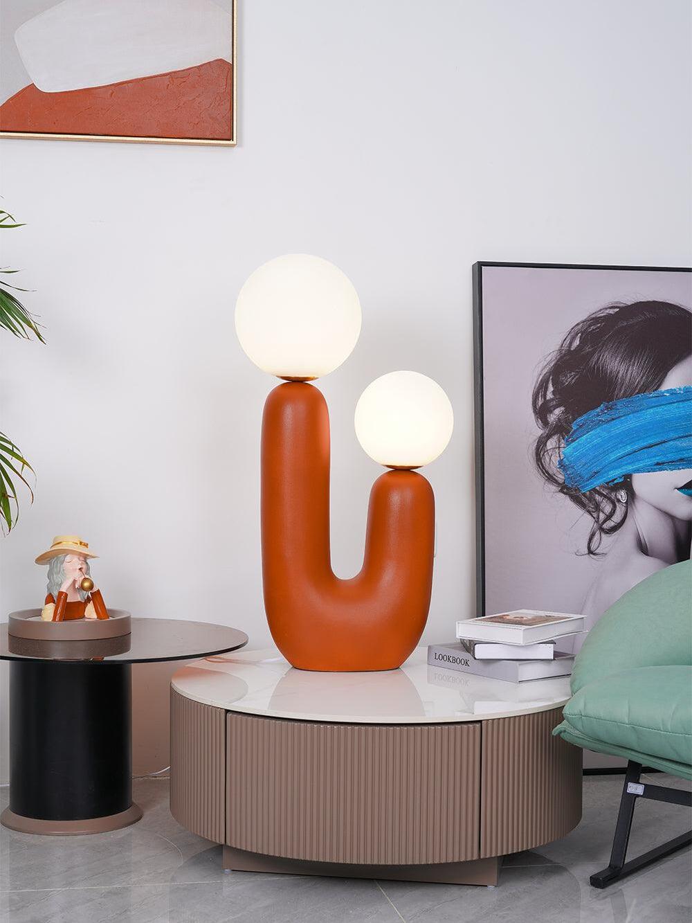 Macaroon Oo Ceramics Cactus Table Lamp - Cueteks