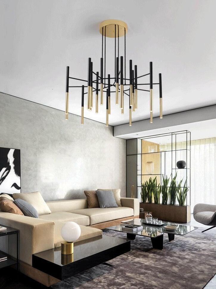 Metal Tubular Chandelier - Cueteks