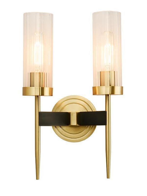 Two-arm candle-style wall fixture on white
