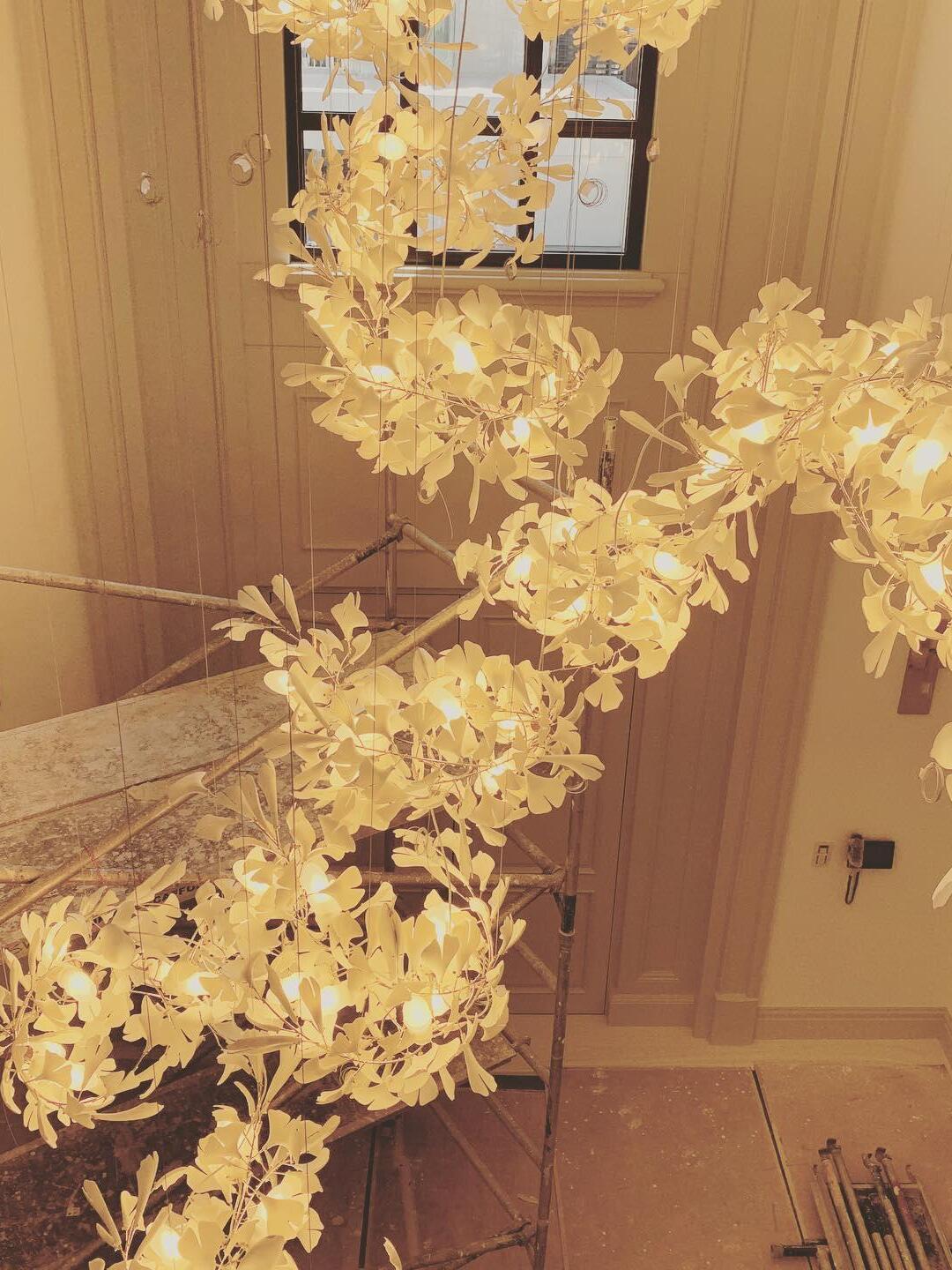 Modern Ceramics Flower Gingko Chandelier C - Cueteks