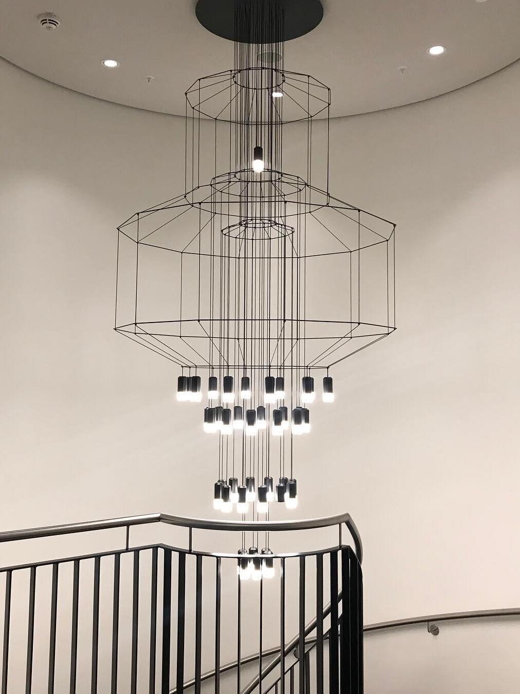 Industrial Metal Lines Multi-head Chandelier - Cueteks