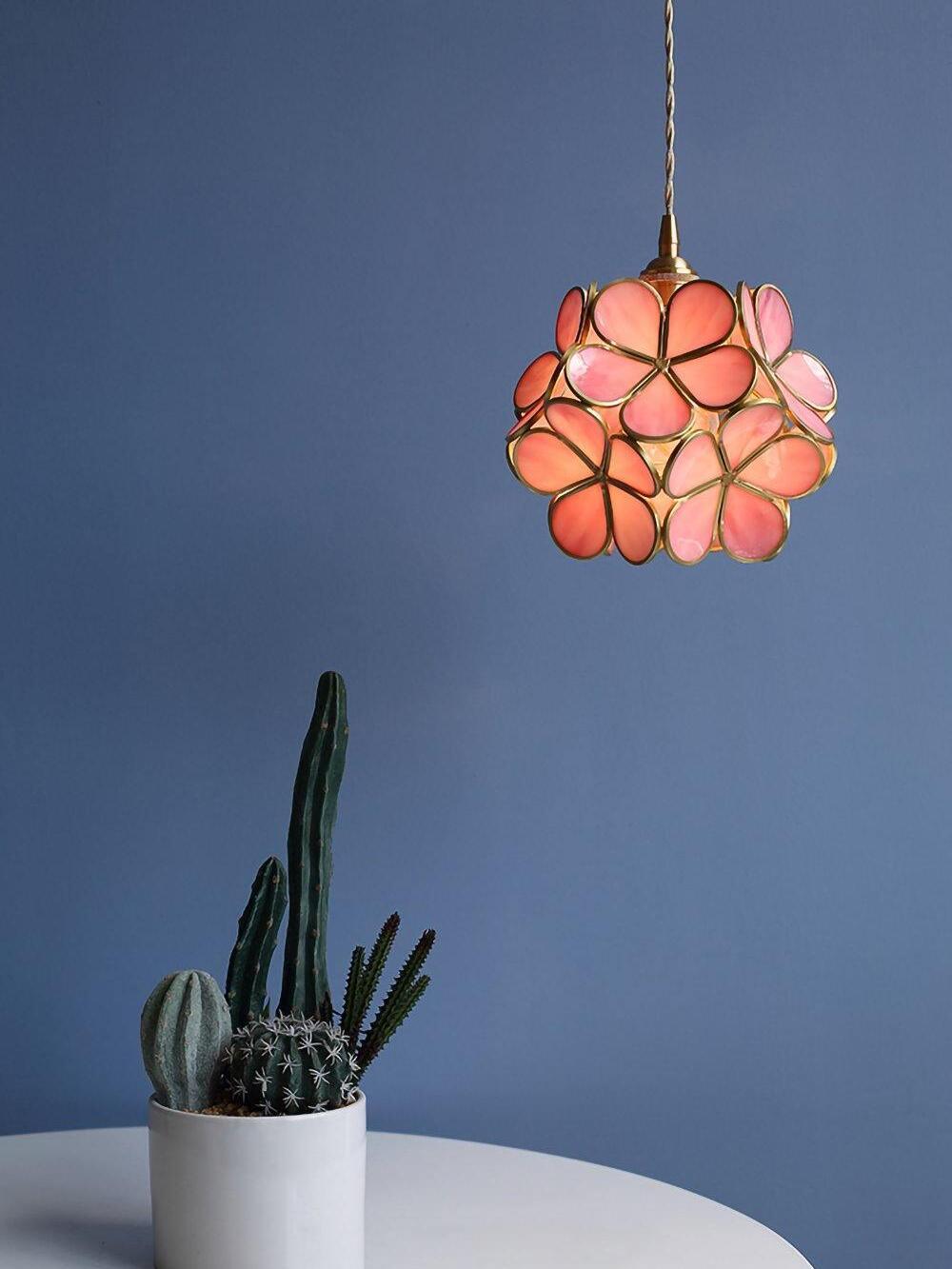 Glass Flower Petal Pendant Light - Cueteks