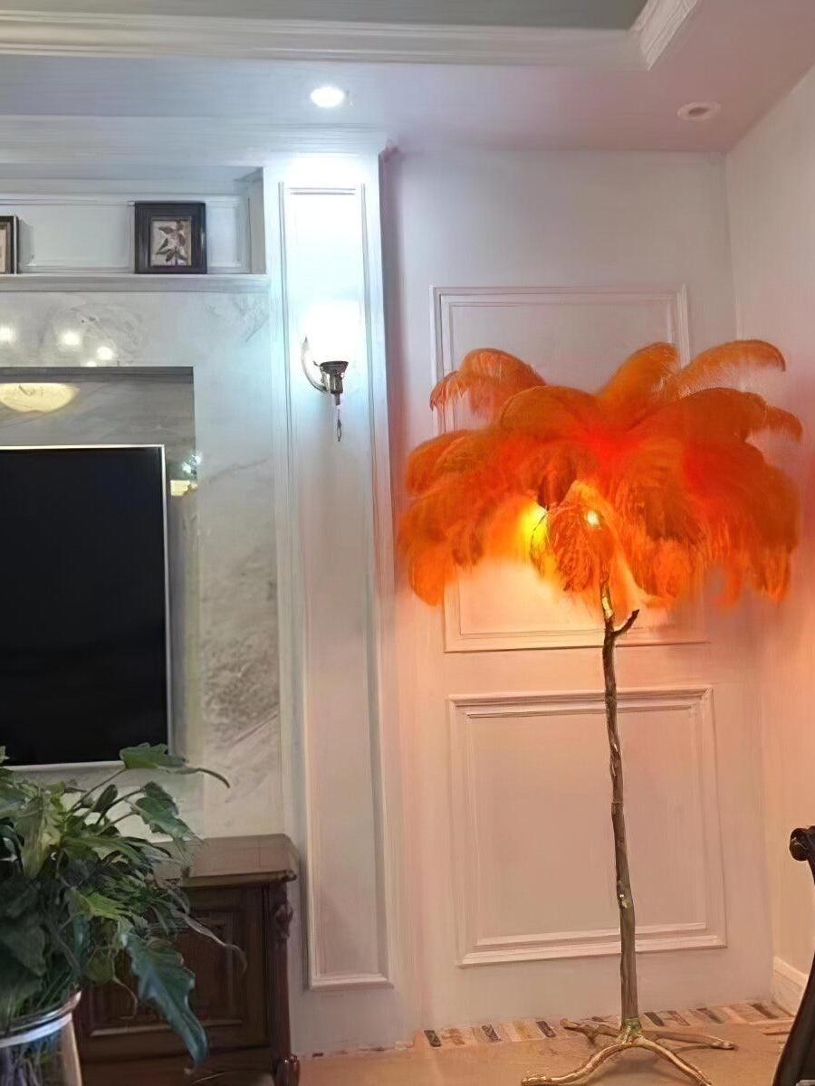 Ostrich Feather Resin Floor Light - Cueteks