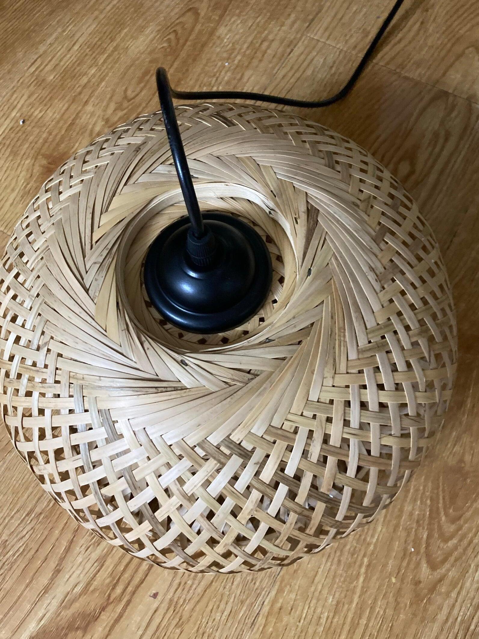 Top view of woven shade with dark central fitting