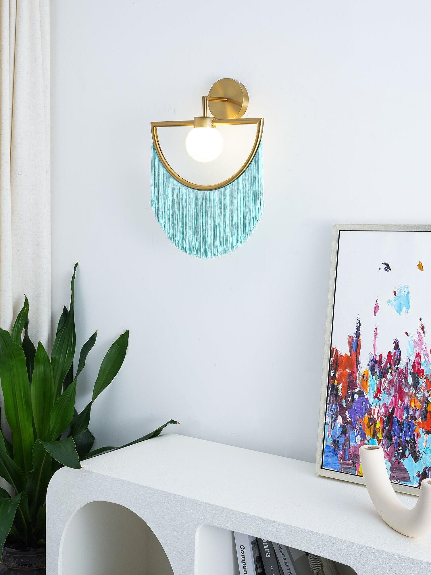 Exquisite Wink Tassel Glass Ball Wall Lamp - Cueteks